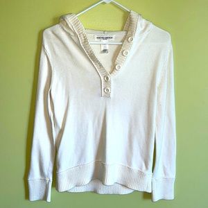 Jones New York Sport petite cream sweater with hood